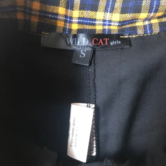 COPY - Womens yellow plaid tartan pleated mini skirt / grunge skater coquette c… - Picture 2 of 3